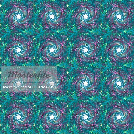 Digital computer graphic - seamless decorative ornament with fractal spirals