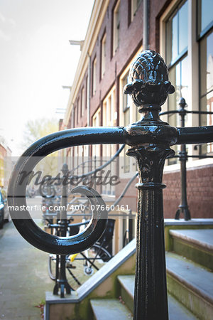 Railing near the porch,  Amsterdam, Netherlands