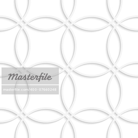 Abstract 3d seamless background. Simple geometrical pattern of intersecting circles with cut out of paper effect.