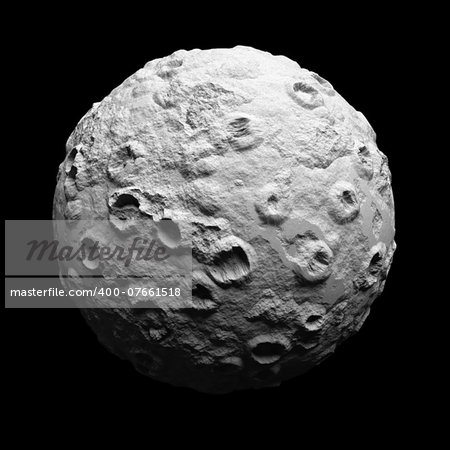 Asteroid Moon isolated on the black background