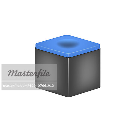 Chalk block for billiard cue on white background