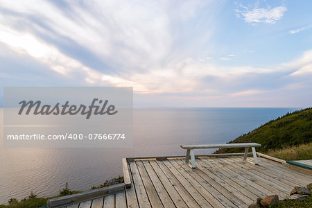 Skyline Trail look-off at dusk (French Mountain, Cape Breton, Nova Scotia, Canada)