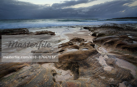 Large swell and storm clouds, Cronulla NSW Australia