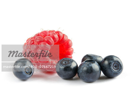 Big Pile of Fresh Berries on the White Background