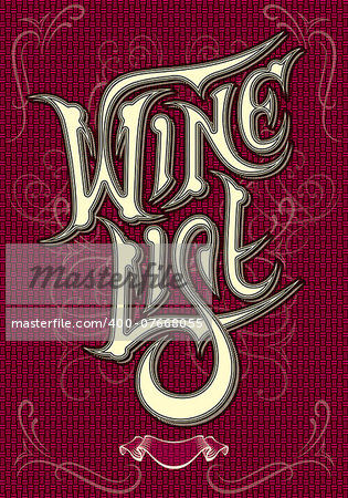 background with inscription wine and decorative ornament for menu