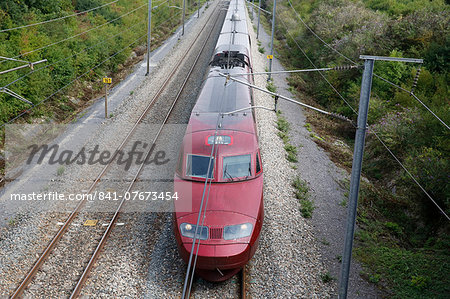 High-speed Thalys train, Pas-de-Calais, France, Europe