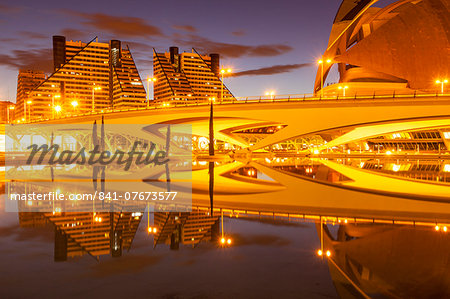 The City of Arts and Sciences (Ciudad de las Artes y las Ciencias) in Valencia, Spain, Europe