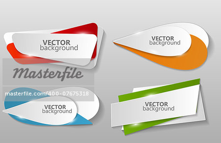 Collection of Origami Banners Template Vector Illustration.