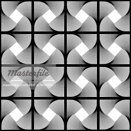 Design seamless swirl movement geometric pattern. Abstract monochrome waving lines background. Speckled twisted texture. Vector art