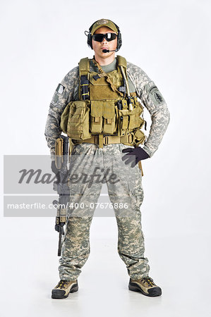 SWAT Team Officer on white isolated background