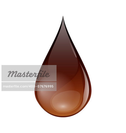 Illustration chocolate or coffee droplet isolated on white background - vector