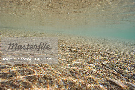 Underwater ocean scene in tropical sandy lagoon