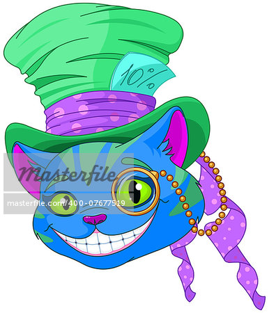 Cheshire cat in Top Hat and monocle