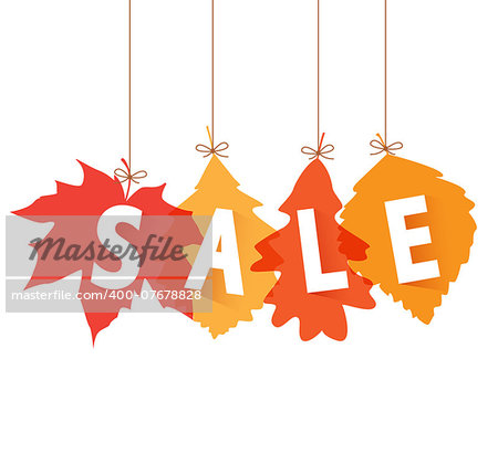 Vector illustration sale tags for autumn season