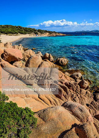 Ocean coastline scenic view in Costa Smeralda, Sardinia, Italy