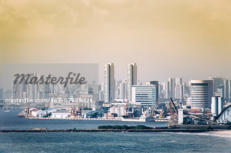 South America, Brazil, Pernambuco, Recife, view of Recife's modern center from Olinda