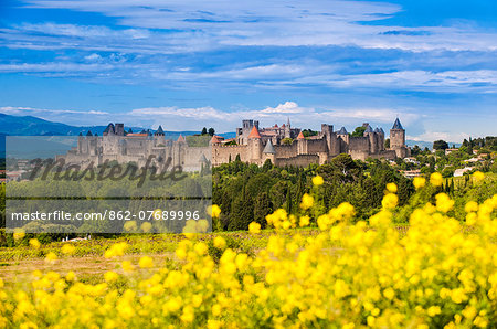 The fortified city of Carcassonne, Languedoc-Roussillon, France