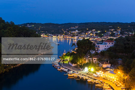 Western Europe, Greece, Ionian Islands, Paxos. The picturesque harbour of Gaios.
