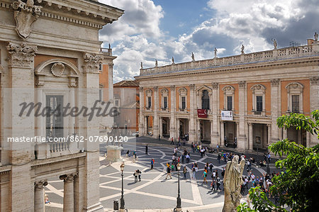 Piazza del Campidoglio by Michelangelo. Capitoline Hill, Rome. Italy