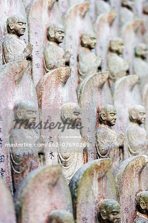 Asia, Japan, Honshu, Hiroshima prefecture, Miyajima Island, statues in Daisho in temple