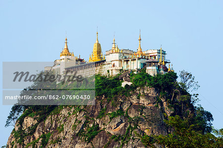 South East Asia, Myanmar, Mt Popa, buddhist temple on Popa Taung Kalat