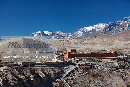 Nepal, Mustang, Lo Manthang. Lo Manthang, the ancient square walled capital city of the Kingdom of Mustang.
