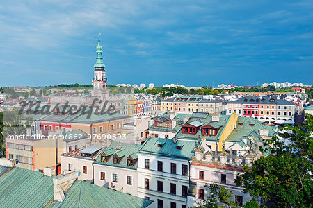 Europe, Poland, Zamosc, Rynek Wielki, old town square, town hall, Unesco