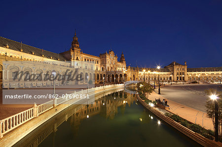 The Plaza de Espana is a plaza located in the Maria Luisa Park, in Seville, Spain