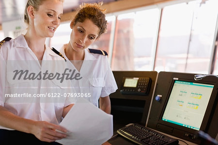 Female sailors doing their work