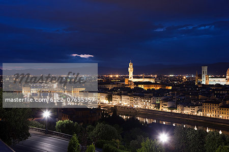 Night cityscape, Florence, Italy