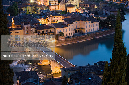 Ponte Pietra and River Adige, Verona, Italy