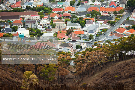 View from Signal Hill, looking down into Camps Bay area of Cape Town, South Africa