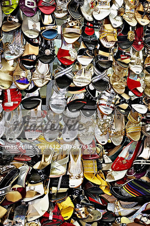 Womens shoes for sale at market, Hue, Vietnam Womens shoes for sale at market, Hue, Vietnam