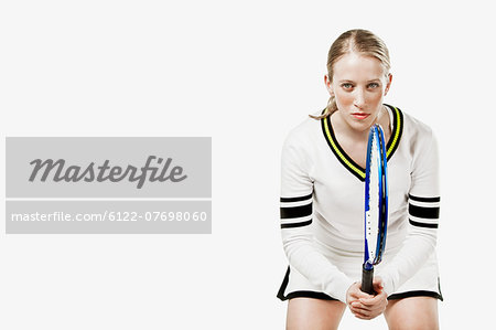 Tennis player holding tennis racket