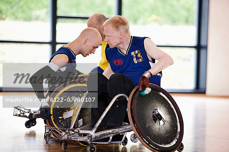 Para rugby players playing rugby