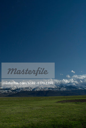 Mountains in rural landscape