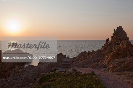 Rock formations on rural coastline