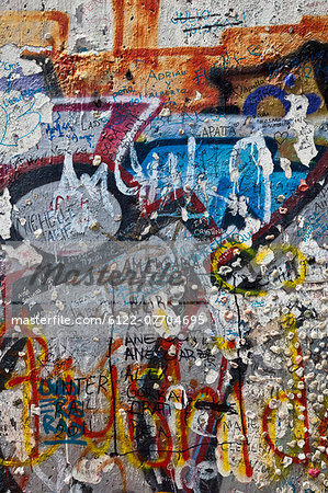 Close up of graffiti on Berlin Wall Close up of graffiti on Berlin Wall