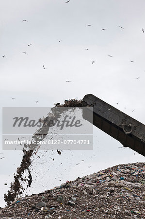 Spout at garbage collection center