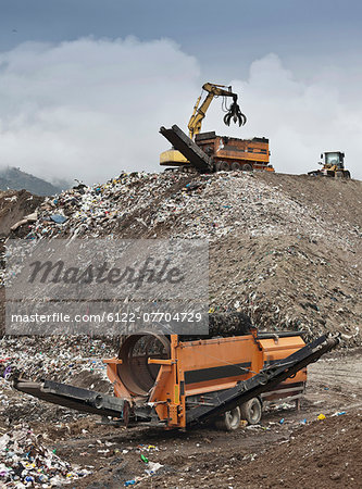 Machinery at garbage collection center