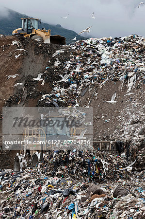 Machinery at garbage collection center