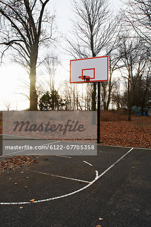 Basketball court in park