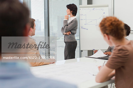 Businesswoman thinking in meeting