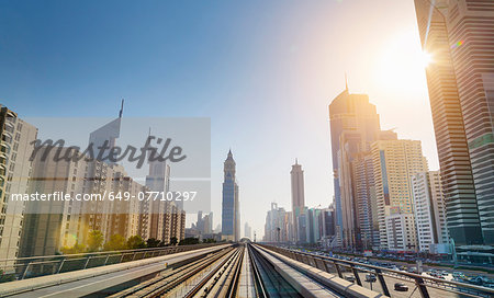 Downtown Dubai Metro rails, United Arab Emirates