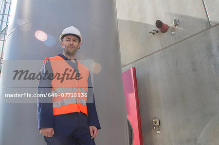 Portrait of technician outside power station