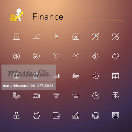 Finance line Icons set. Vector illustration.