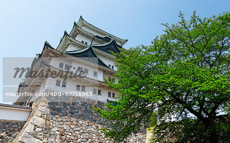Nagoya castle atop with golden tiger fish head pair called "King Cha Chi", Japan