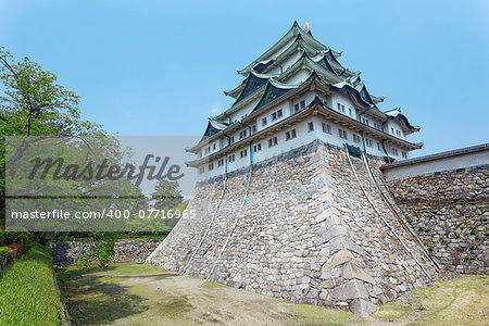 Nagoya castle atop with golden tiger fish head pair called "King Cha Chi", Japan