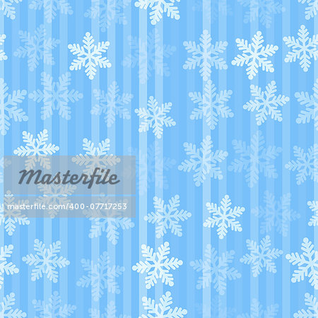Abstract blue and white christmas seamless background with snowflakes