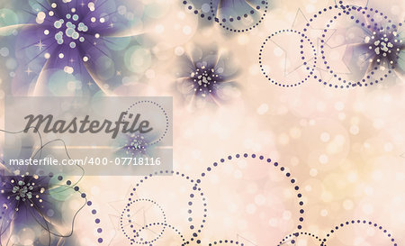 Floral background with bokeh effect and abstract flowers.